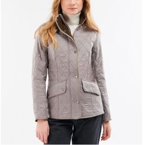 NEW Barbour Calvary Zip Up Jacket Quilted Fleece Lined Women’s US 4 / UK 8 Brown